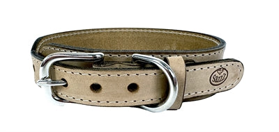 Sazzz Boho Vintage Hundehalsband Leder beige im Bohemian-Stil
