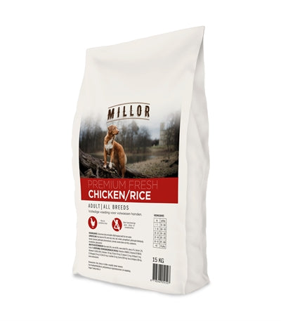 Millor Premium extrudiertes Hundefutter mit frischem Huhn und Reis für Erwachsene