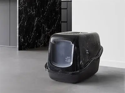 Savic Katzenklo Nestor Marmor Schwarz/Weiss