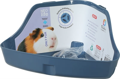 Zolux Neolife Ecktoilette Meerschweinchen seitlich – Kleintiertoilette Käfig Ecke hygienisch blau