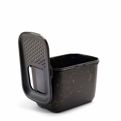 Savic Katzentoilette Hop In Marmor Detailansicht – Katzenklo Deckel abnehmbar Marmoroptik elegant