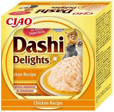 Inaba Dashi Delights Katzenfutter mit zartem Huhn in Dashi-Brühe