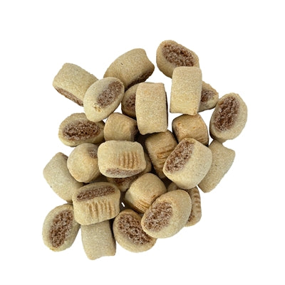 Dog Treatz Mini-Kürbisplätzchen Detailansicht – Hundekekse Kürbisform gebacken Nahaufnahme Snack