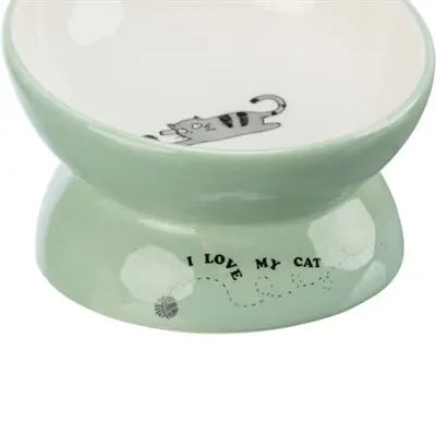 Trixie Futter-/Trinknapf Katze Erhöht Keramik Salbei/Weiss