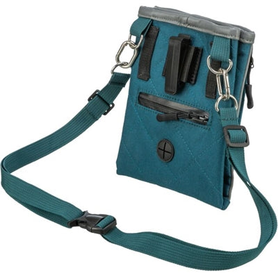Trixie Belohnungsbeutel Twin Petrol Nahaufnahme – Leckerli-Tasche Hundetraining geöffnet Detail