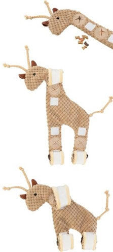Trixie Snack Giraffe Plüsch – Hundespielzeug Giraffe weich kuschelig mit Quietscher gelb