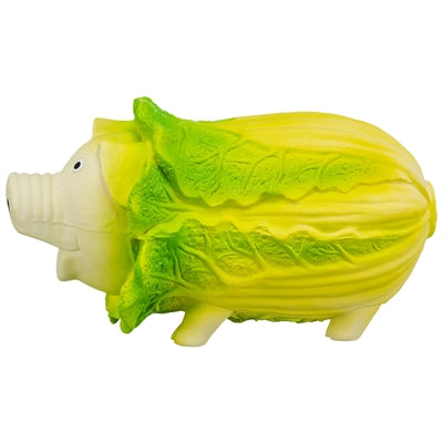 Trixie Kohlschwein Latex Detailansicht – Hundespielzeug grün quietschend Gummi Nahaufnahme