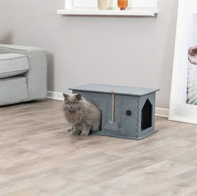 Trixie Katzenkorb Haus Lene Filz Grau