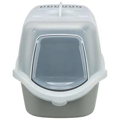 Trixie Katzenklo Vico Open Top Mit Haube Hellgrau/Weiss