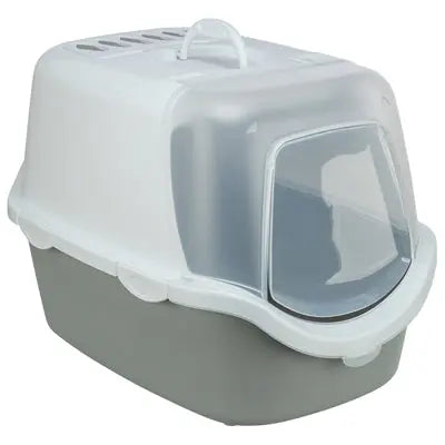 Trixie Katzenklo Vico Open Top Mit Haube Hellgrau/Weiss