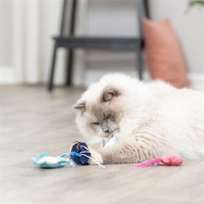 Trixie Meerestier Katzenminze Detailansicht – Plüsch Katzenspielzeug Meerestiere Nahaufnahme sortiert