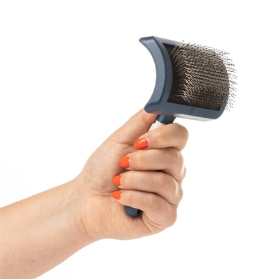 Mikki Doodle Slicker Pinsel Rückseite – Bürste Griff ergonomisch Hundepflege seitlich