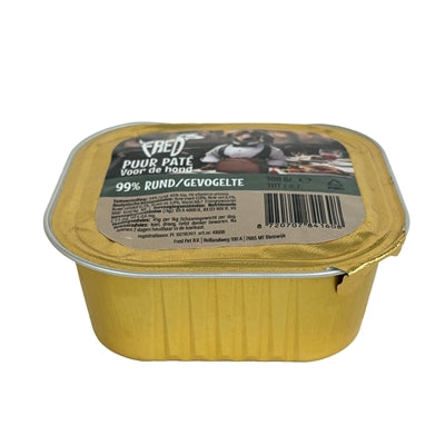Freds Nassfutter für Hunde Rind-Geflügel Pastete im Eimer