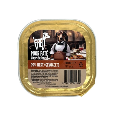 Freds Pure Hundepastete mit Wild und Geflügel – natürliches Nassfutter