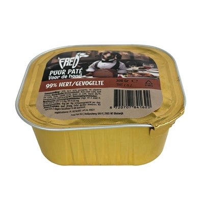 Freds Nassfutter für Hunde Wild-Geflügel Pastete im praktischen Eimer