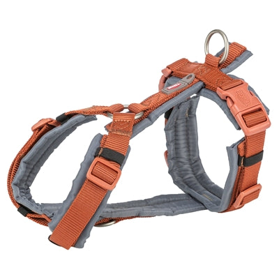 Trixie Hundegeschirr Premium Trekking rostbraun graphitgrau – Wander-Hundegeschirr