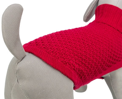 Trixie Hundepullover Norwood rot – Nahaufnahme Strickqualität