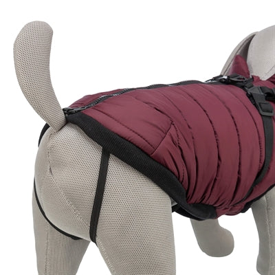 Trixie Hundejacke Pirou sangria – Nahaufnahme Verschluss und Material