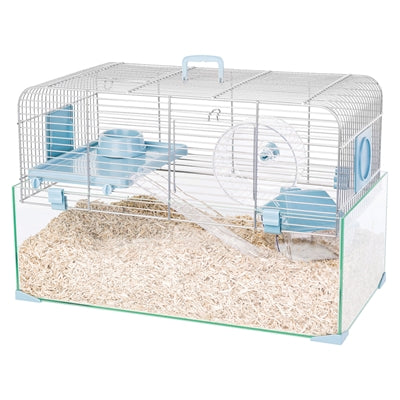 Zolux Nagetierkäfig Panas blau – Kleintierkäfig Hamster Maus Etagen Laufrad Zubehör komplett
