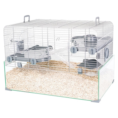 Zolux Nagetierkäfig Panas grau Detailansicht – Hamsterkäfig Etagen Laufrad Zubehör Nahaufnahme