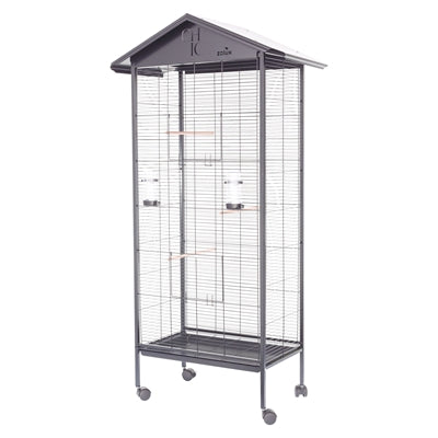 Zolux Voliere Chic Solo in Schwarz, elegante Vogelvoliere für Wellensittiche und Kanarienvögel