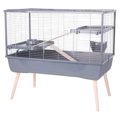 Zolux Nagetierkäfig Neolife grau Detailansicht – Kleintierkäfig Hamster Gitter Zubehör Nahaufnahme