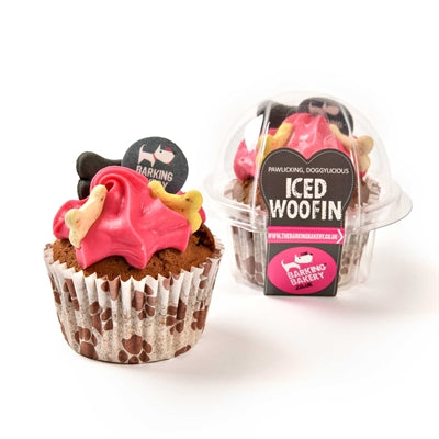 The Barking Bakery Vanillepudding mit rosa Zuckerguss – süßer Hundekuchen als Leckerli