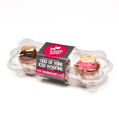 Barking Bakery Mini-Eiswaffeln Trio Nahaufnahme – Hundesnacks Vanille Johannisbrot Verpackung