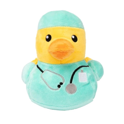 Fuzzyard Duck Ducktor Plüschspielzeug für Hunde – lustige Enten-Doktor-Figur mit Quietscher
