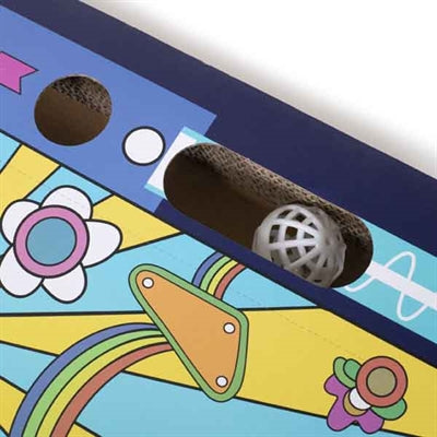 Rosewood Rubbelbrett Flipper Blau Nahaufnahme – Kratzfläche Spielfläche Katze Oberseite Detail