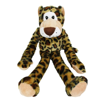 Happy Pet Swingin Safari Leopard – plüschiges Leoparden-Hundespielzeug mit Quietscher