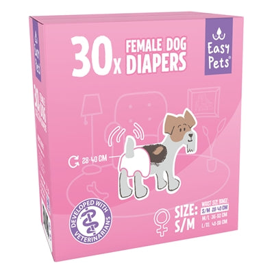 Easypets Windel Hündin angezogen Passform elastische Seiten verstellbar