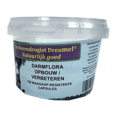 Dierendrogist Darmflora aufbauende Kapseln Verpackung – Darmgesundheit für Haustiere