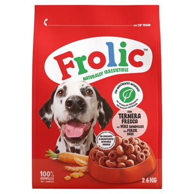 Frolic Trockenfutter mit Rindfleisch – knuspriges Hundefutter mit saftigem Fleischkern