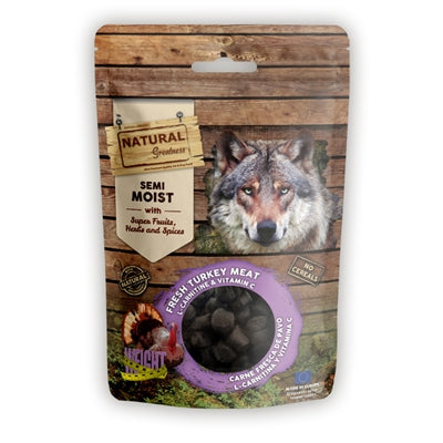 Natural Greatness Gewichtsbits Detailansicht – kalorienarme halbfeuchte Hundesnacks Nahaufnahme