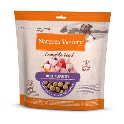 Natures Variety gefriergetrocknetes Komplettfutter Mini Adult Pute – Rohfutter für kleine Hunde