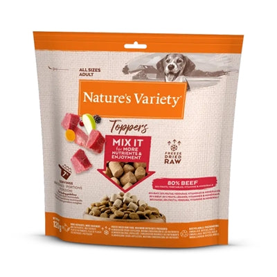 Natures Variety gefriergetrocknete Toppers Rindfleisch – natürlicher Futtertopper für Hunde