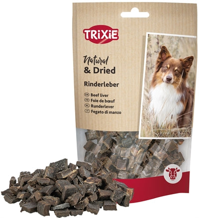 Trixie Runderlever Kausnack für Hunde – getrocknete Rinderleber als Belohnungssnack