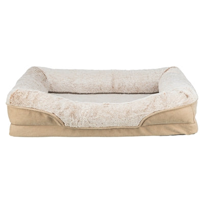 Trixie Vital Hundekorb Lino eckig beige – gemütliches Hundebett mit weicher Polsterung