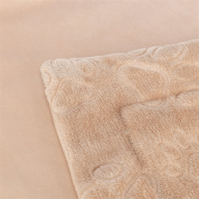 Trixie Barry Liegedecke beige Seitenansicht – zusammengefaltete Plüschdecke Hunde Katzen