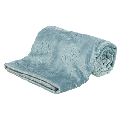 Trixie Hundedecke Barry weicher Plüsch blau/grau – gemütliche Kuscheldecke für Hunde