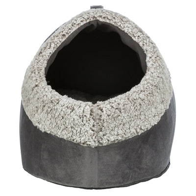 Trixie Cat Basket Iglo Calida Detailansicht – kuscheliges Katzenkörbchen Iglu Plüsch seitlich