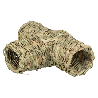 Trixie Tunnel mit Verzweigung aus Hamstergras – natürliches Nager-Versteck und Spieltunnel