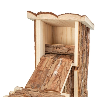 Trixie Taifune Nagerspielplatz Nahaufnahme – mehrstufiger Holz-Spielturm Kleinnager Kletterfläche