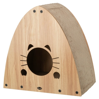Trixie Krabbenhaus MDF hellbraun – dekoratives Versteckhaus für Katzen im Krabben-Design