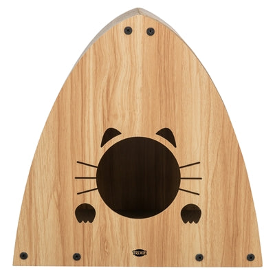 Trixie Krabbenhaus MDF für Katzen Detailansicht – Krabbe-Design Katzenhöhle Holz Seitenansicht