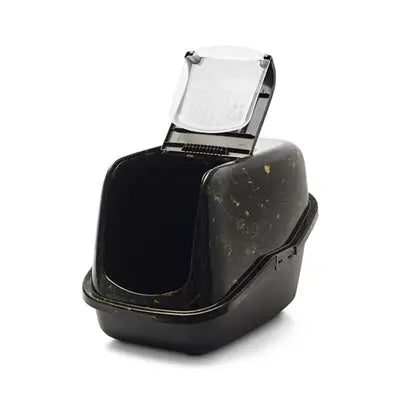 Savic Katzentoilette Nestor Marmor Schwarz/Gold