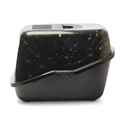 Savic Katzentoilette Nestor Marmor Schwarz/Gold