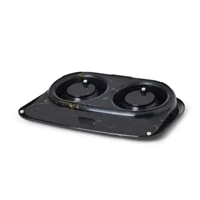 Savic Butler Futter- Und Trinkschale Mit Tablett Marmor Schwarz/Gold