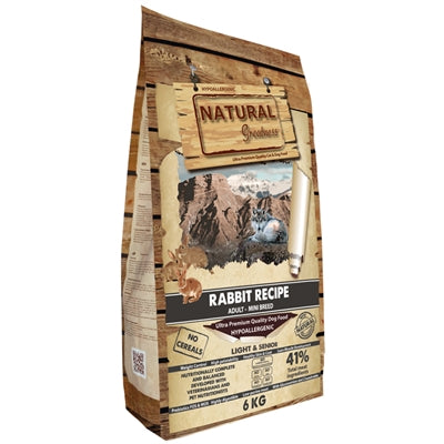 Natural Greatness Kaninchen Leicht und Fit, kalorienarmes Hundefutter mit Kaninchenfleisch